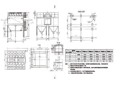 PPCS96*2系列气箱脉冲袋收尘器外形图